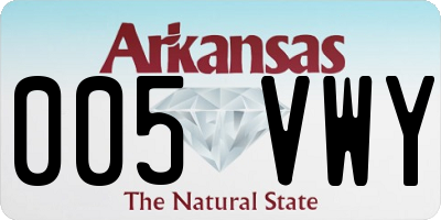 AR license plate 005VWY
