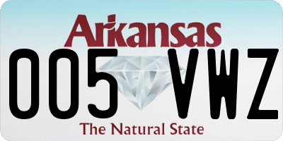 AR license plate 005VWZ