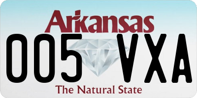 AR license plate 005VXA