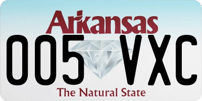 AR license plate 005VXC