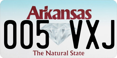 AR license plate 005VXJ