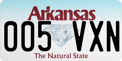 AR license plate 005VXN