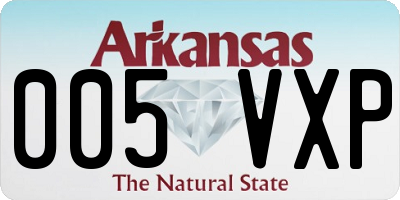 AR license plate 005VXP