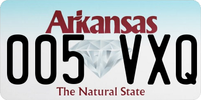 AR license plate 005VXQ
