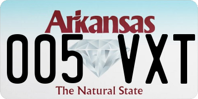 AR license plate 005VXT