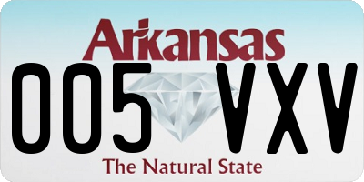 AR license plate 005VXV
