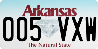 AR license plate 005VXW