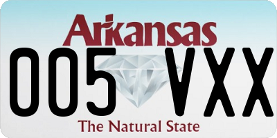 AR license plate 005VXX
