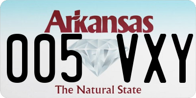 AR license plate 005VXY