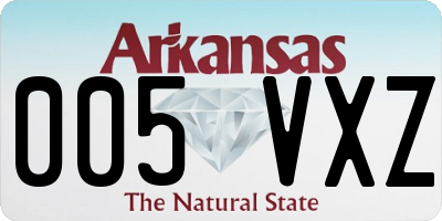 AR license plate 005VXZ
