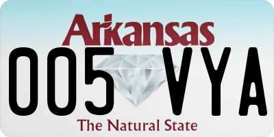 AR license plate 005VYA