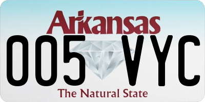 AR license plate 005VYC