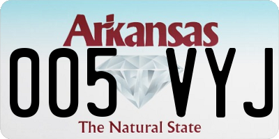 AR license plate 005VYJ