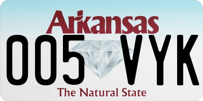 AR license plate 005VYK