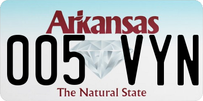 AR license plate 005VYN