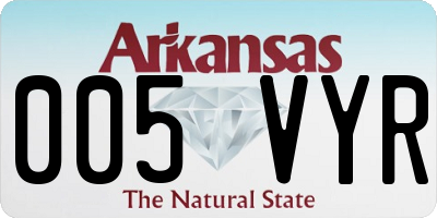 AR license plate 005VYR
