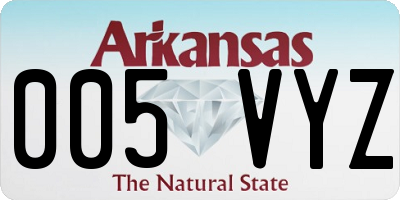 AR license plate 005VYZ