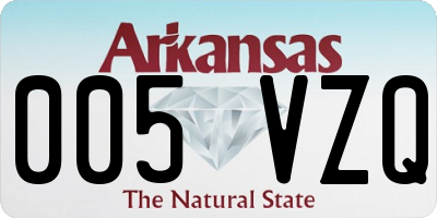AR license plate 005VZQ