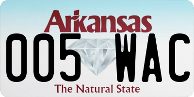 AR license plate 005WAC