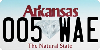 AR license plate 005WAE