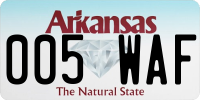 AR license plate 005WAF