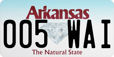 AR license plate 005WAI