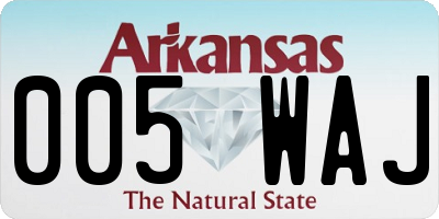 AR license plate 005WAJ