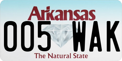 AR license plate 005WAK