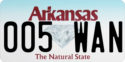 AR license plate 005WAN