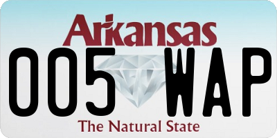 AR license plate 005WAP