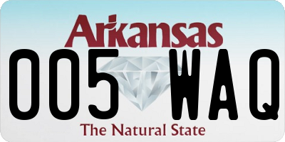 AR license plate 005WAQ