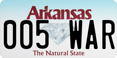 AR license plate 005WAR