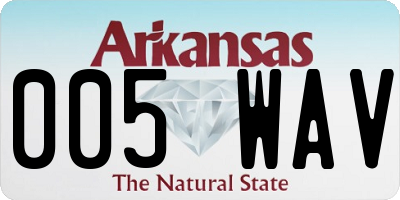 AR license plate 005WAV