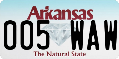 AR license plate 005WAW