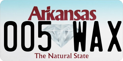AR license plate 005WAX
