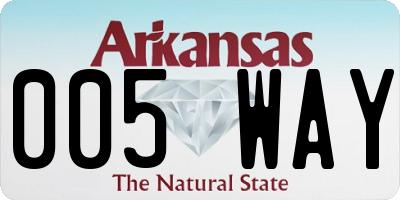 AR license plate 005WAY