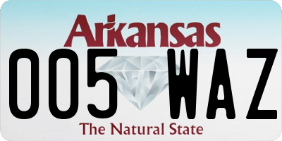 AR license plate 005WAZ