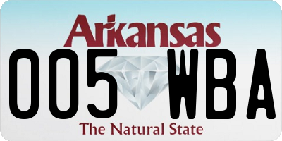AR license plate 005WBA