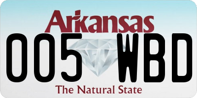 AR license plate 005WBD