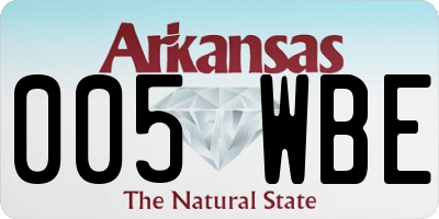 AR license plate 005WBE