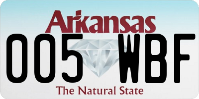 AR license plate 005WBF