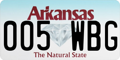 AR license plate 005WBG