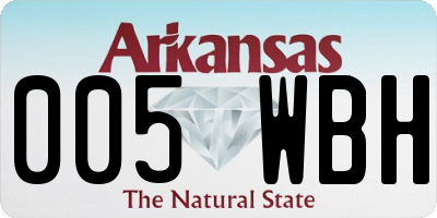 AR license plate 005WBH