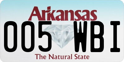 AR license plate 005WBI