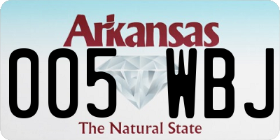 AR license plate 005WBJ