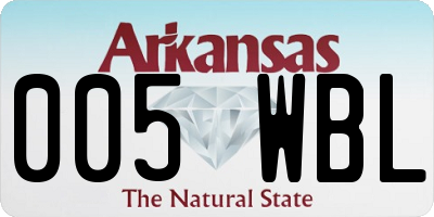 AR license plate 005WBL
