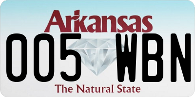 AR license plate 005WBN