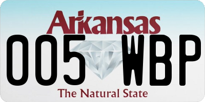 AR license plate 005WBP