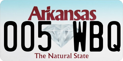 AR license plate 005WBQ