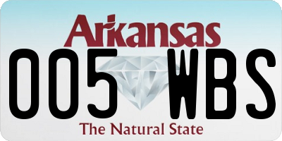 AR license plate 005WBS